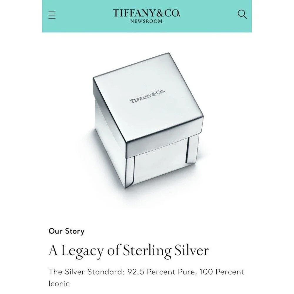 RARE Tiffany and Co.  Enamel Lid Interior Sterling Silver Square Keepsake Box